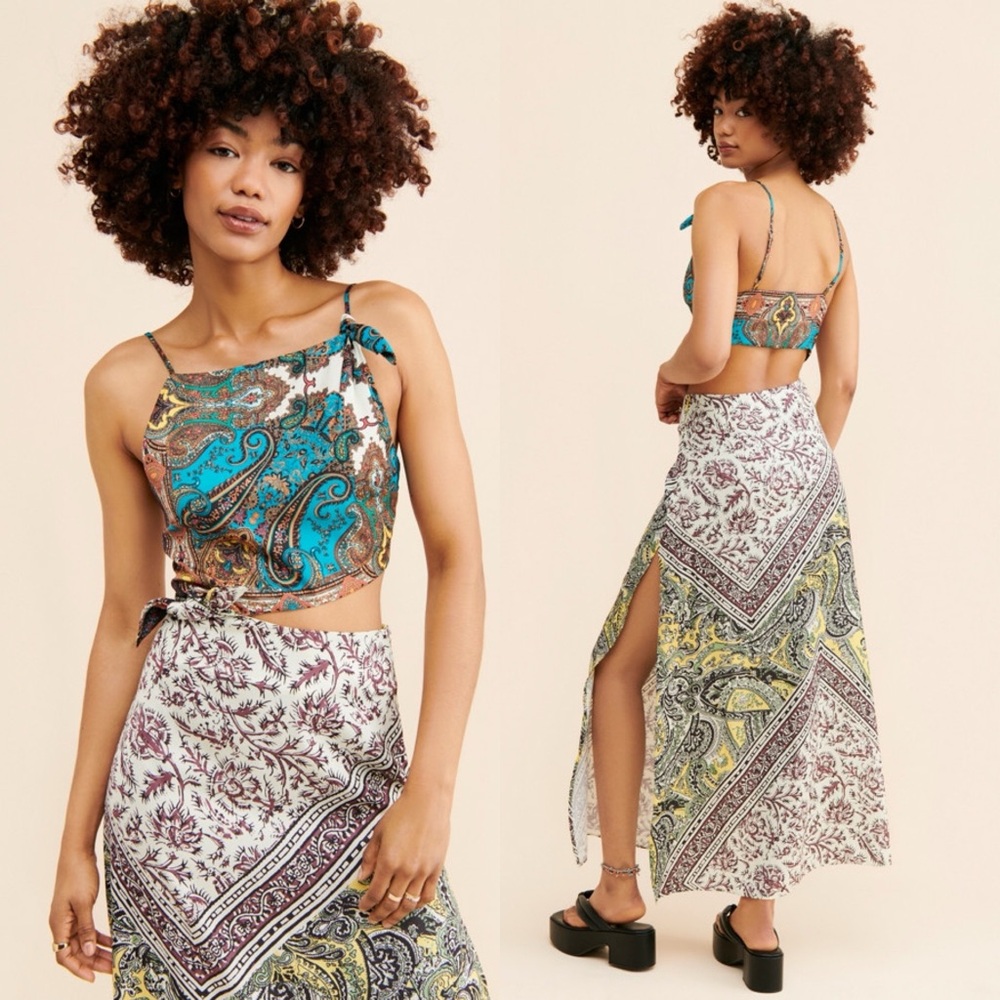 Free People Ingrid Midi Dress in Daylight Combo